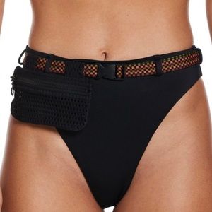NWT High Wasted Nike Bikini Bottoms With Belt Pouch